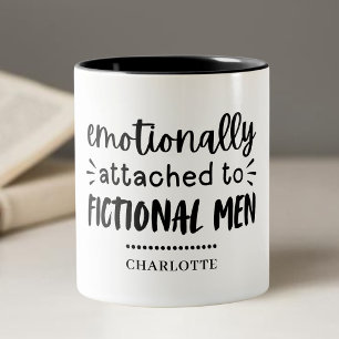 Cadeau voor boekliefhebbers in zwart en wit met hu tweekleurige koffiemok