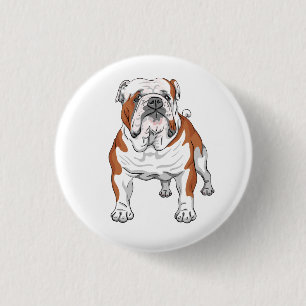Cadeau voor cartoonhondliefhebbers, Engelse Bulldo Ronde Button 3,2 Cm