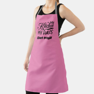 Cadeau voor chef-kok Mijn keuken Mijn regels Roze Schort