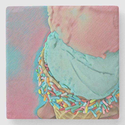 cadeau voor chocolade-ijs stenen onderzetter (Voorkant)