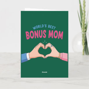 Cadeau voor de Beste Bonusmoeder met Hartvormende Kaart