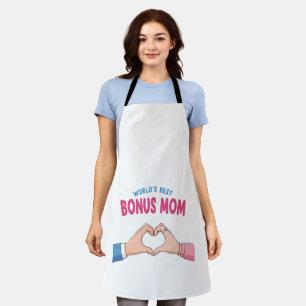 Cadeau voor de Beste Bonusmoeder met Hartvormende Schort