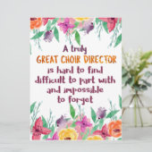 Cadeau voor de Dirigent van het Koor, Docent Koorw Kaart (Staand voorkant)