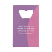 Cadeau voor de moderne, schone Logo voor bedrijfsv Kredietkaart Flessenopener (Achterkant)