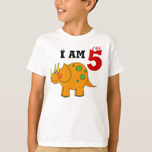 cadeau voor de vijfde verjaardag van dinosaur tric t-shirt