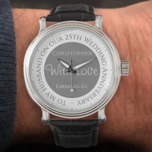 Cadeau voor echtgenoot. 25e trouwdag horloge