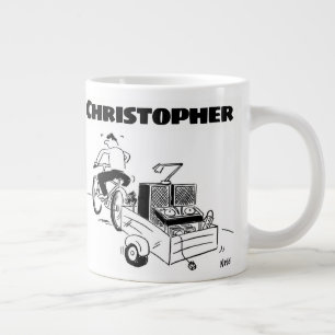 Cadeau voor een mobiele disc-jockey met naam extra grote beker