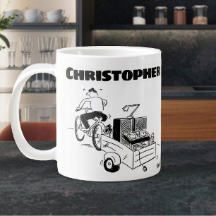 Cadeau voor een mobiele diskjockey met naam extra grote beker