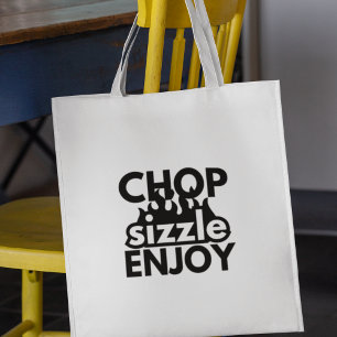 Cadeau voor Food Lovers Chop Sizzle Enjoy Cool Tote Bag