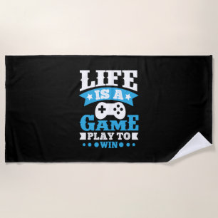 Cadeau voor gamers Het leven is een spel Strandlaken
