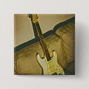 Cadeau voor gitarist voor muziekdocenten vierkante button 5,1 cm