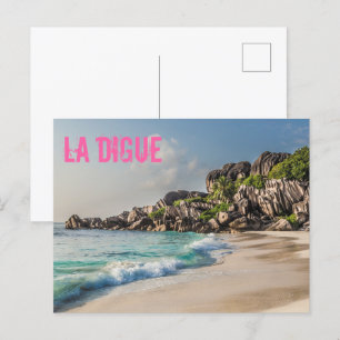 cadeau voor Grand Anse Seychellen La Digue Beach Feestdagenkaart
