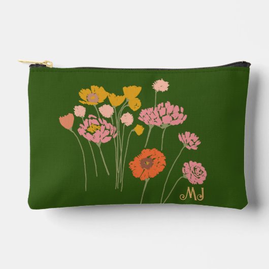 Cadeau voor haar moderne wilde bloemen +Initialen Etui (Voorkant)