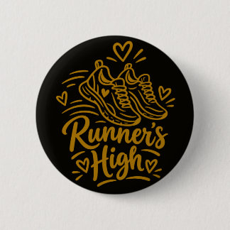 Cadeau voor hardloopster met Runner's High Ronde Button 5,7 Cm