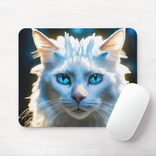 Cadeau voor Haroon Modern CuteCat Grid Muismat (Met muis)