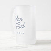 Cadeau voor hem | Stijlvolle Man Fuel Custom Gift Matglas Bierpul (Voorkant links)