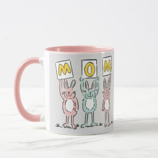 Cadeau voor het ontwerp van mam Fun Rabbits Mok (Links)