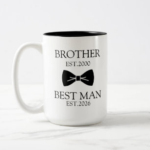 Cadeau voor het vragen van de getuige aan broer tweekleurige koffiemok
