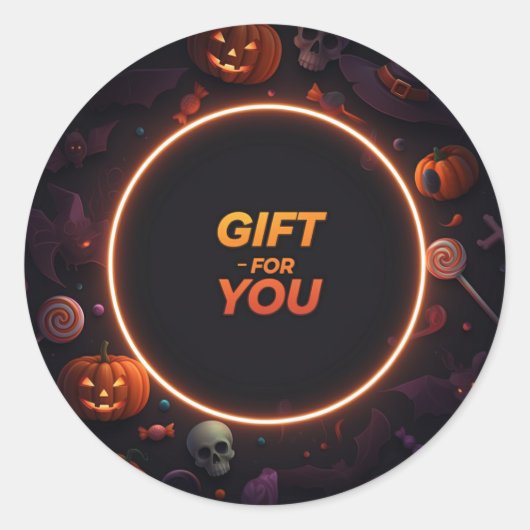 "CADEAU VOOR JOU" Tekst Ronde Sticker (Voorkant)
