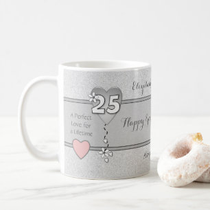 cadeau voor Jubileum 25 jaar met hart en manaam Koffiemok