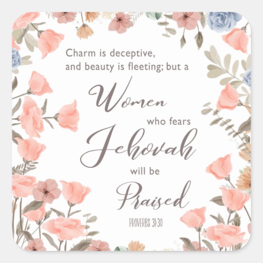 Cadeau voor JW Ouderen Vrouw Notitieboek Vierkante Vierkante Sticker (Voorkant)