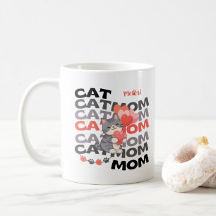 Cadeau voor kattenmoeder Mooie puppy-harten Aangep Koffiemok