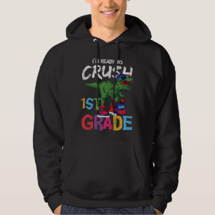Cadeau voor leerling 1e klas dinosaurus terug naar hoodie