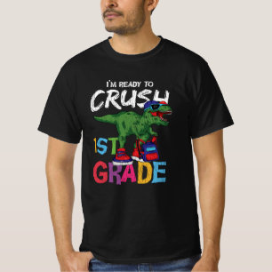 Cadeau voor leerling 1e klas dinosaurus terug naar t-shirt
