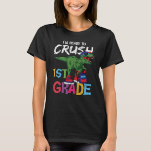 Cadeau voor leerling 1e klas dinosaurus terug naar t-shirt