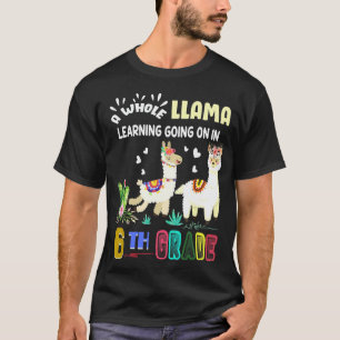 Cadeau voor leerling van de 6e klas Llama Cactus T T-shirt