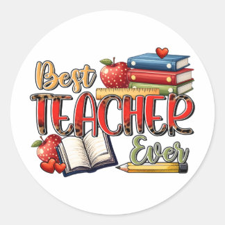 Cadeau voor leraar | Beste leraar ooit Ronde Sticker