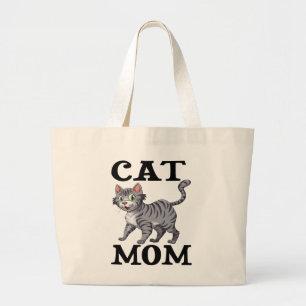 Cadeau voor lieve kattencatmoeder Grijze tabby tij Grote Tote Bag