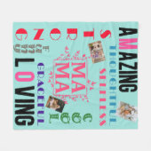 Cadeau voor mam | Aangepaste persoonlijke Moederda Fleece Deken (Voorkant (Horizontaal))