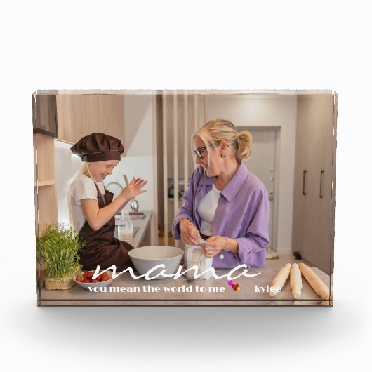 Cadeau voor mam | Aangepaste persoonlijke Moederda Fotoblokken (Voorkant)