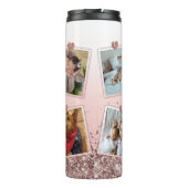 Cadeau voor mam Moederdag Foto Collage Roos Gold Thermosbeker (Achterkant)