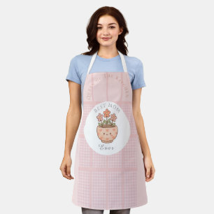 Cadeau voor mama, beste mama ooit, roze geruit schort
