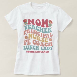 Cadeau voor Mama Charlotte Mason Groovy Homeschool T-shirt