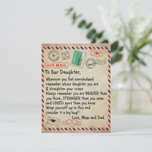 Cadeau voor mijn dochter, liefdesbrief aan onze do kaart (Staand voorkant)