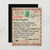 Cadeau voor mijn dochter, liefdesbrief aan onze do kaart (Voorkant / Achterkant)