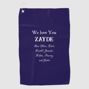 Cadeau voor mijn Joodse grootvader Love You ZAYDE Golfhanddoek