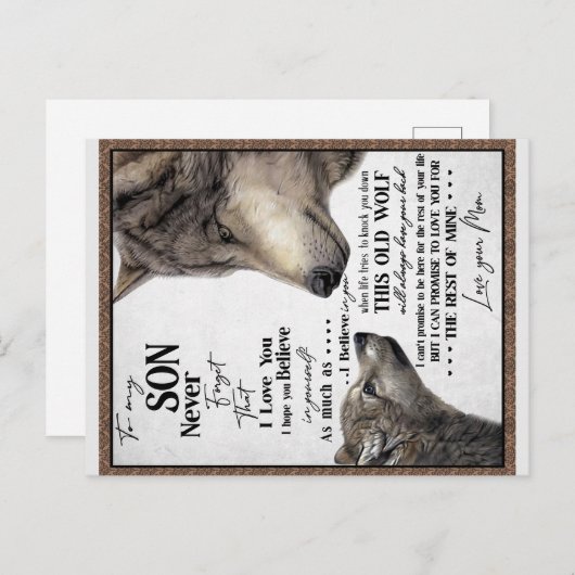 Cadeau Voor Mijn Zoon, Moeder En Zoon, Liebesbrief Briefkaart (Voorkant / Achterkant)