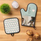 Cadeau voor moeder, baas, leraar of vrouw - ovenwant & pannenlap set (Top down)