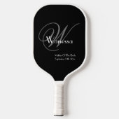 Cadeau voor moeder van bruid Monogram Chic Script  Pickleball Paddle (Achterkant)
