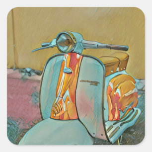 Cadeau voor motorrijder vierkante sticker