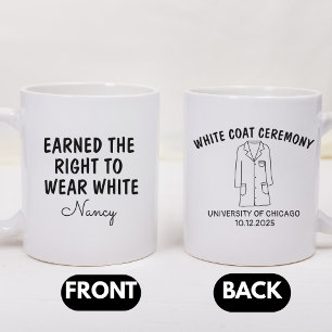 Cadeau voor nieuwe dokter, gepersonaliseerde witte koffiemok