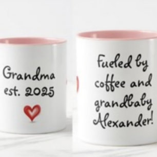 Cadeau voor oma, gepersonaliseerd met naam en jaar mok