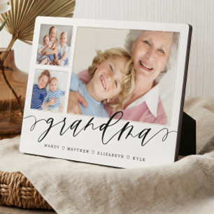Cadeau voor oma Kleinkinderen 3 foto collage Fotoplaat