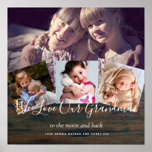 Cadeau voor Oma Opa Fotocollage Grootouders Poster