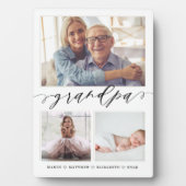 Cadeau voor opa | Grootkinderen 3 Foto-collage Fotoplaat (voorkant)