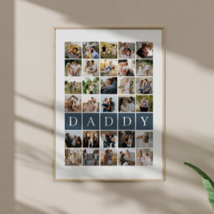 Cadeau voor papa 30 foto collage familie aandenken poster